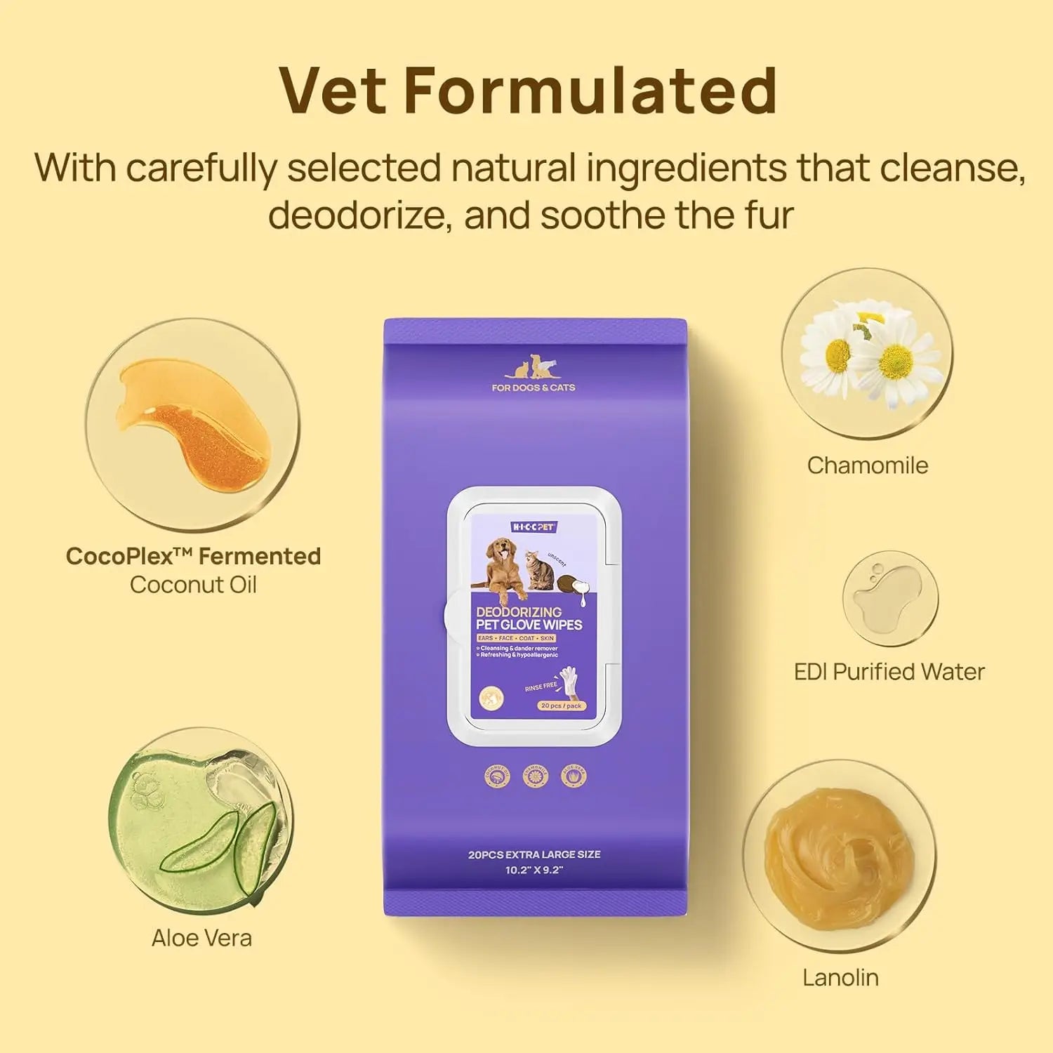 Pet Deodorizing Bathing Wipes